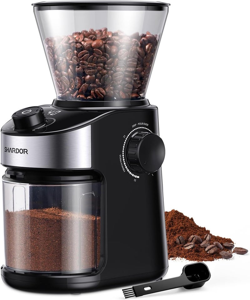 SHARDOR Burr Coffee Grinder 3.0, 32 Grind Settings for Espresso, Pour Over, Drip, and French Press, Adjustable Timer, Easy-Clean Chamber for Home Brewing - Image 1